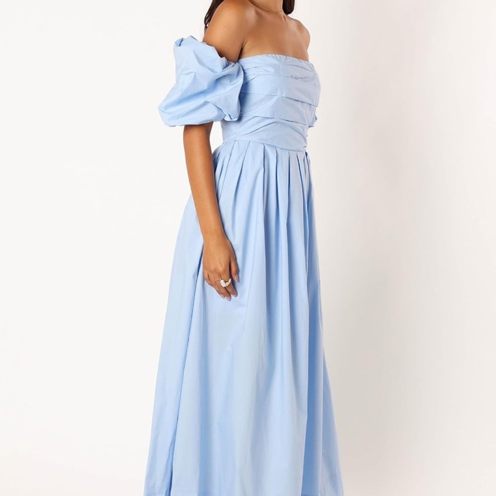 Patal and Pup Blue Off-Shoulder Dress - Picture 2 of 6